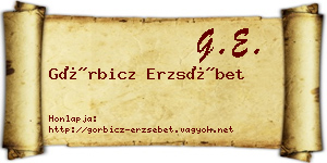 Görbicz Erzsébet névjegykártya
