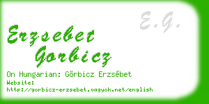 erzsebet gorbicz business card